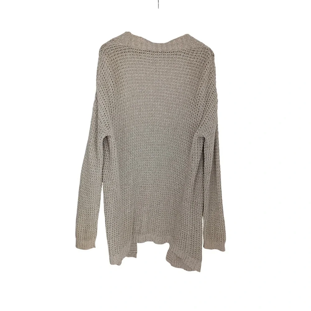 EXPRESS Beige COTTON BLEND Cardigan L Grandmacore Coastal‎ Grandmother Knit